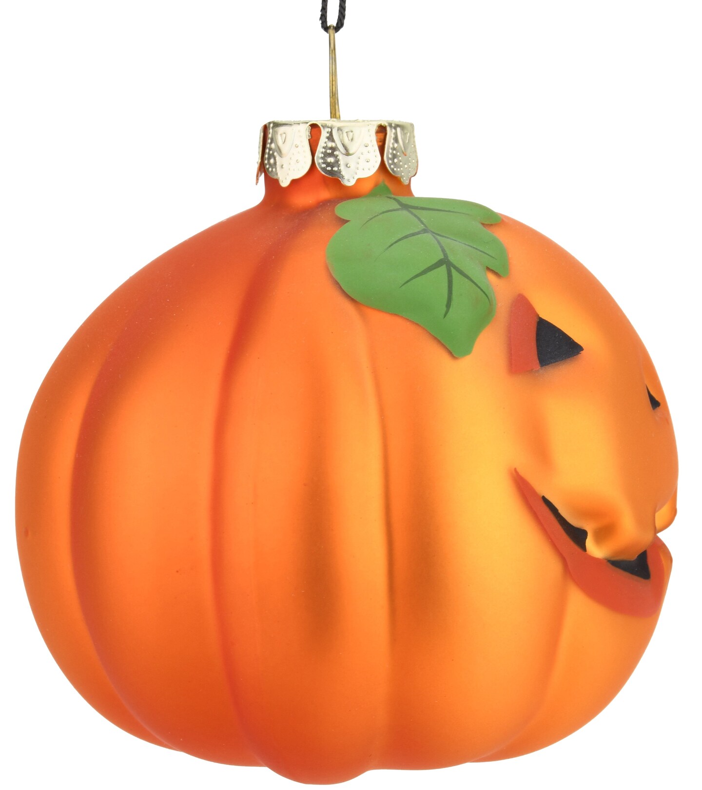 Pumpkin Glass Bulb Jack-o&#x27;-lantern Halloween Ornament
