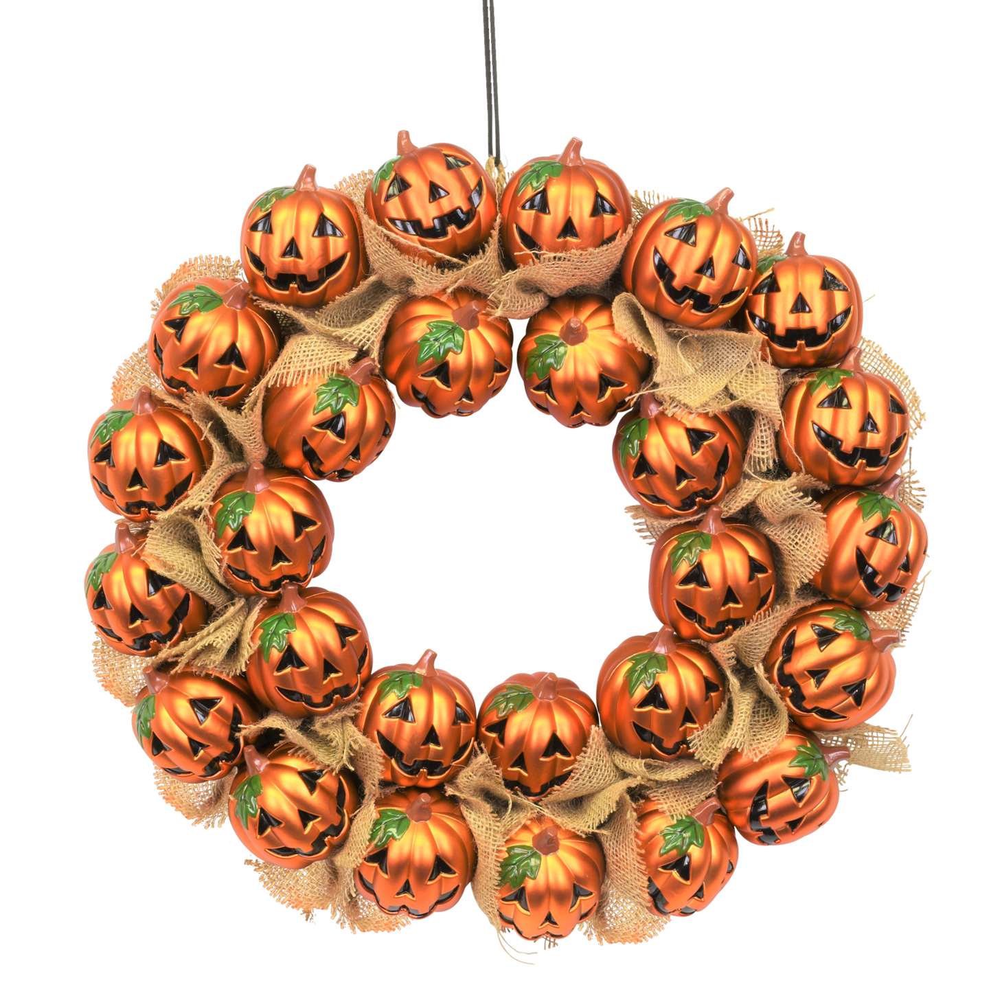 Jack-O-Lantern Pumpkin Halloween Wreath Decoration