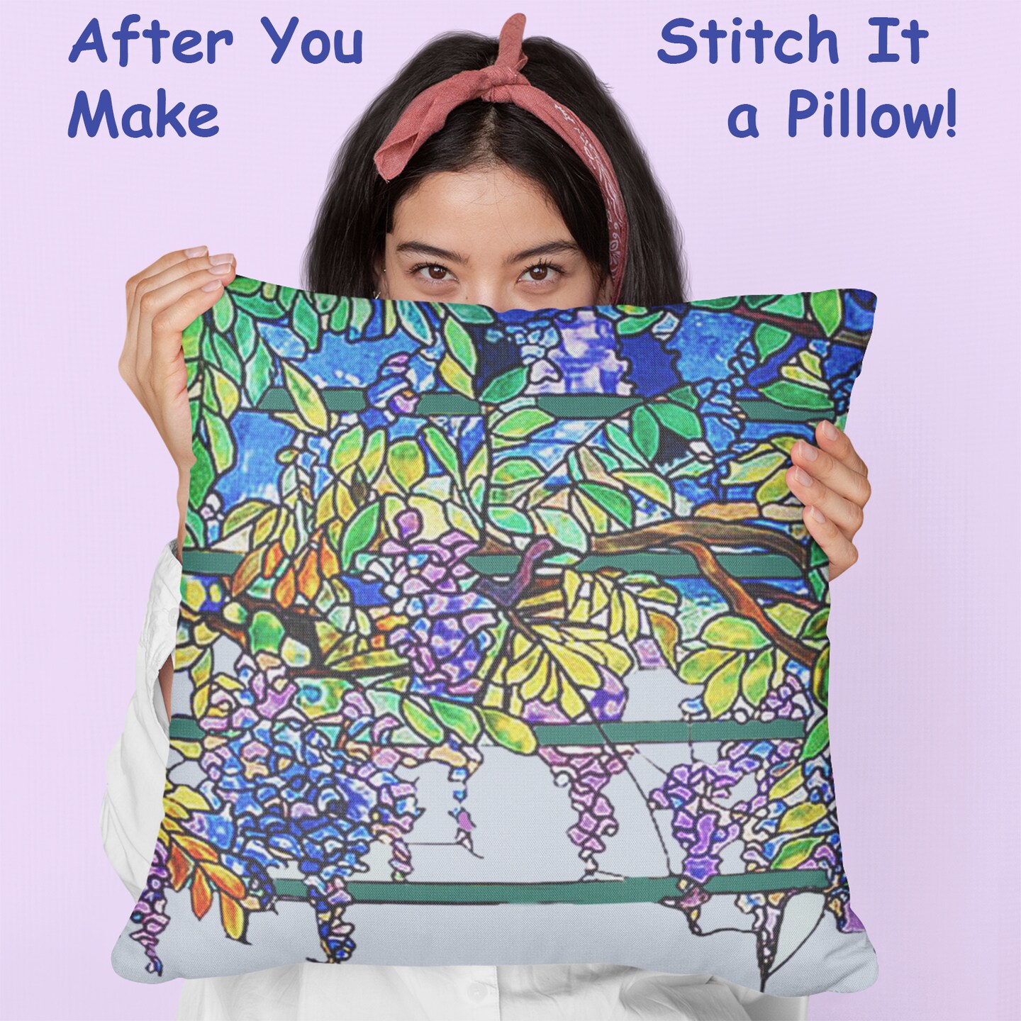 Louis Comfort Tiffany Wisteria Square Design Counted Cross Stitch Pattern