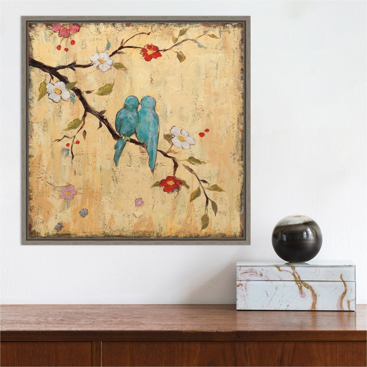 Love Birds II by Katy Frances Canvas Wall Art Print Framed