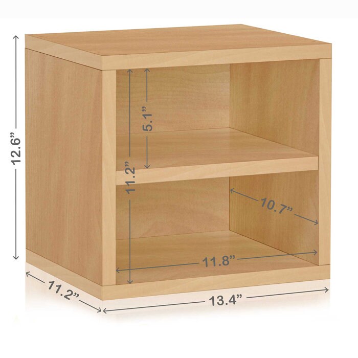 Way Basics Eco zBoard Stackable Connect Cube Storage with Shelf, Natural