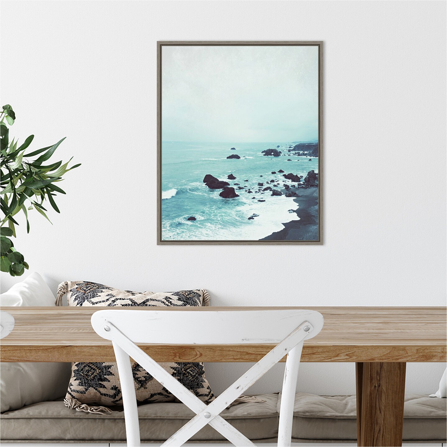 Dusk at the Sea (Beach) by Lupen Grainne Canvas Wall Art Print Framed