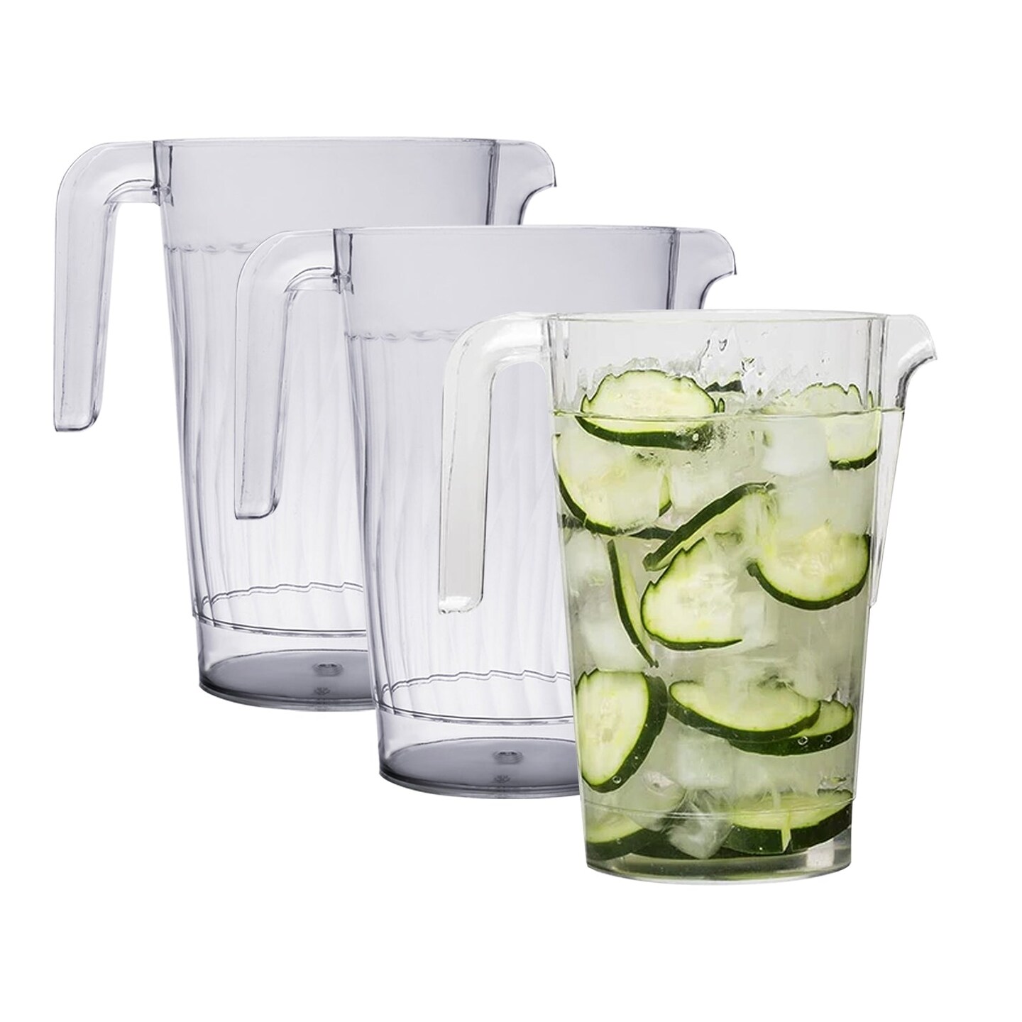 52 oz. Clear Round Plastic Disposable Pitchers (24 Pitchers) Plastic