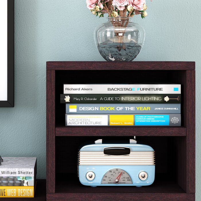 Way Basics Eco zBoard Stackable Connect Cube Storage with Shelf, Espresso
