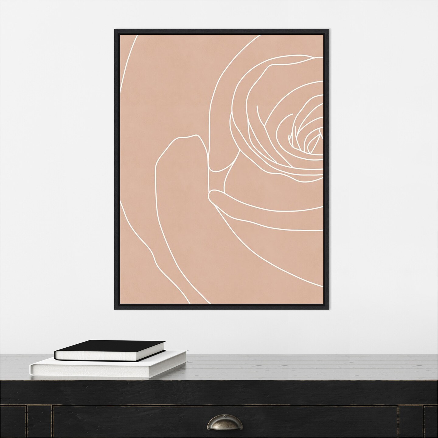 Blush Flowers III by Sarah Leonard Canvas Wall Art Print Framed