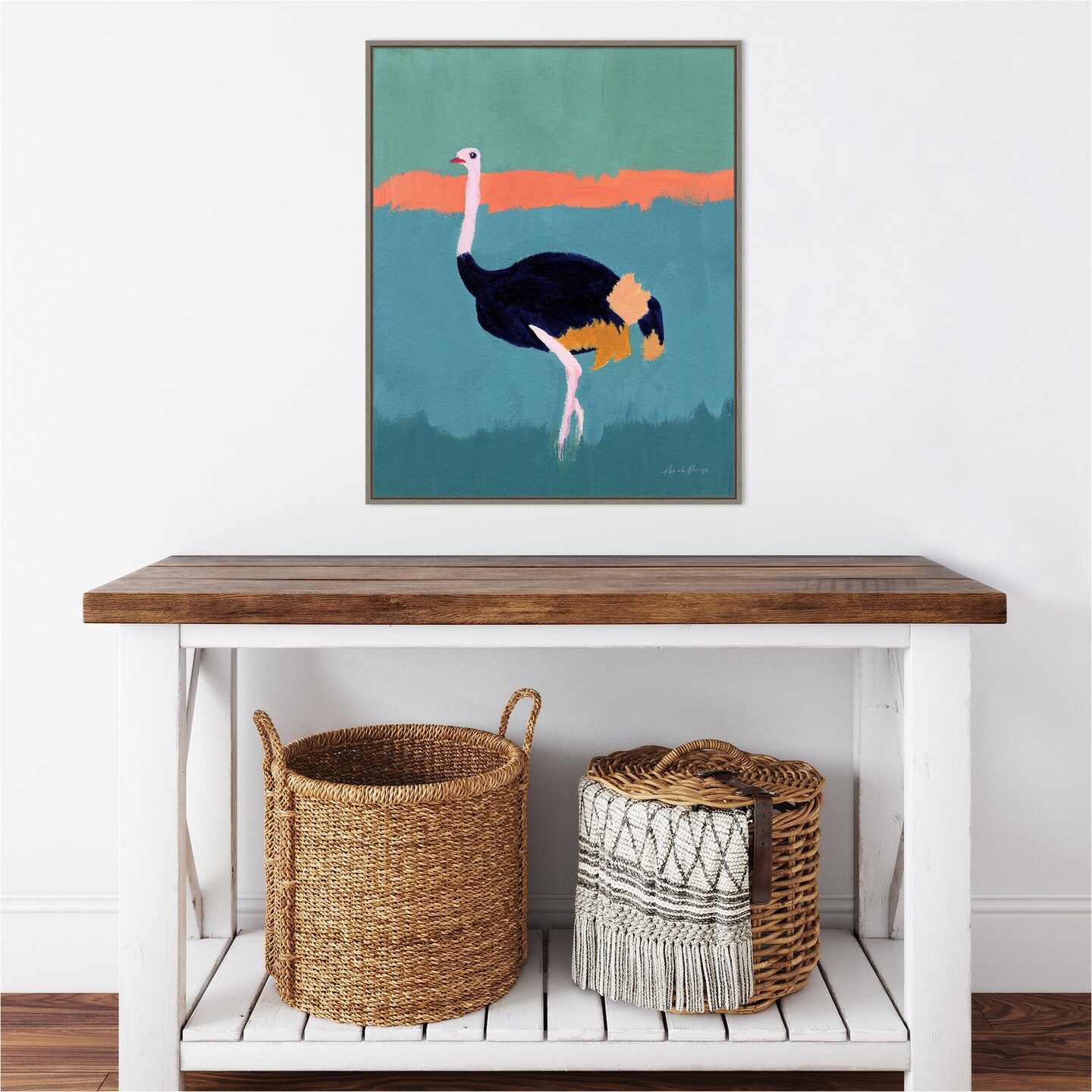 Ostrich by Pamela Munger Canvas Wall Art Print Framed