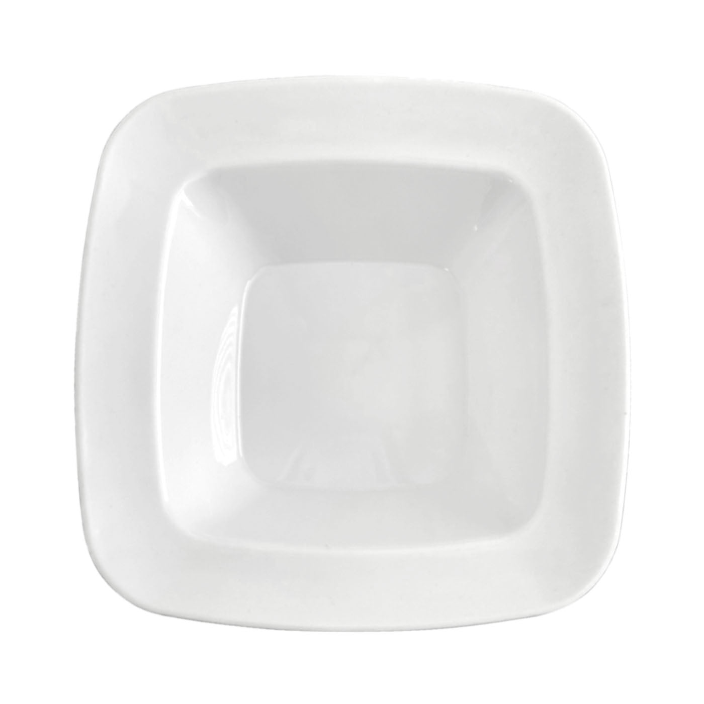 Solid White Rounded Square Disposable Plastic Dessert Bowls - 5 Ounce (120 Bowls)