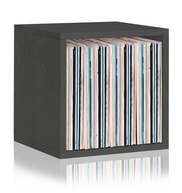 Dylan Single Cube Vinyl Record Storage, Charcoal Black