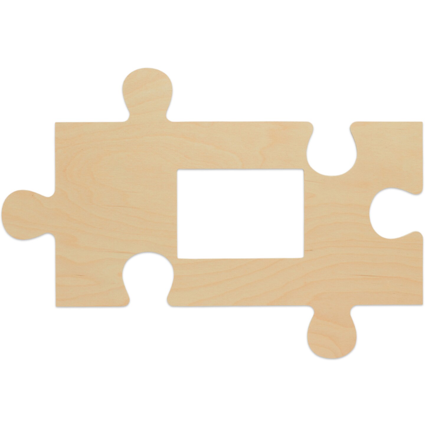Wood Puzzle Piece Cutout, 12 inch, with 5x7 inch Photo Slot | Woodpeckers