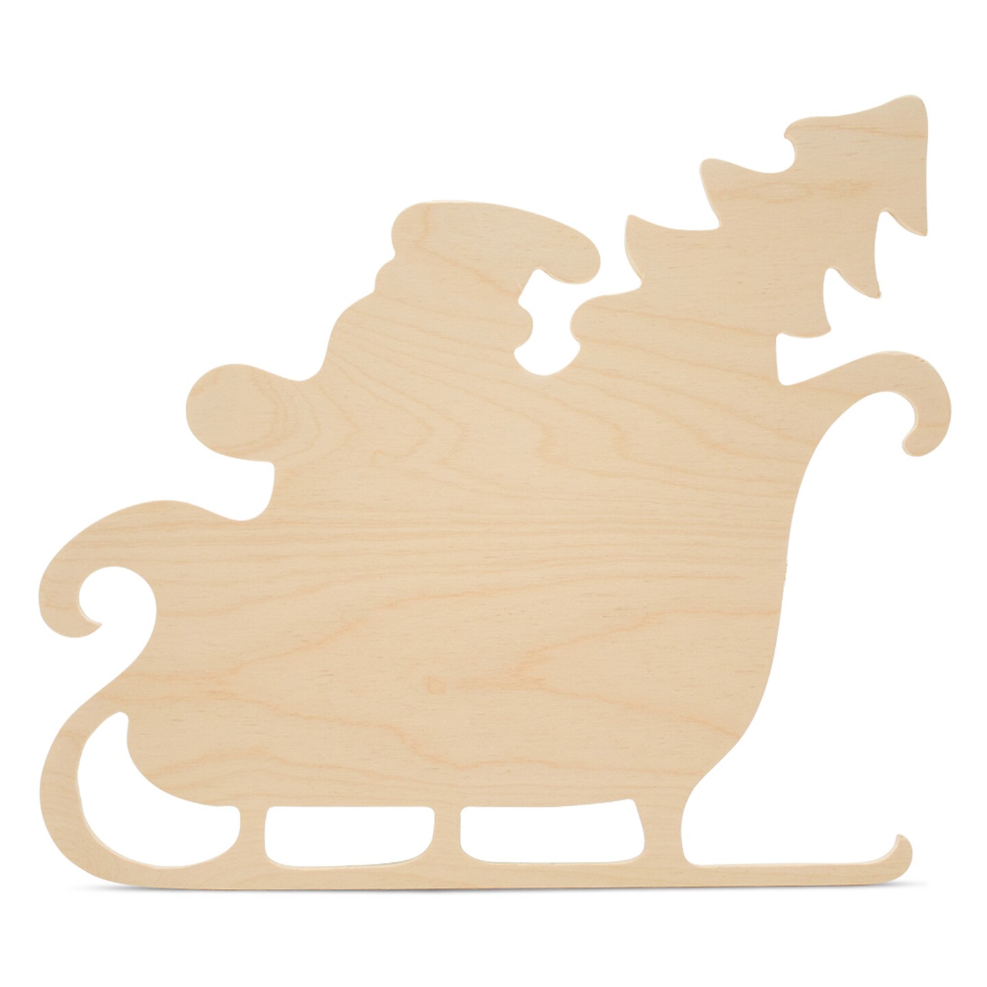 Wood Sleigh Cutout,, Multiple Sizes Available, Unfinished Christmas Sleigh for DIY Decor | Woodpeckers