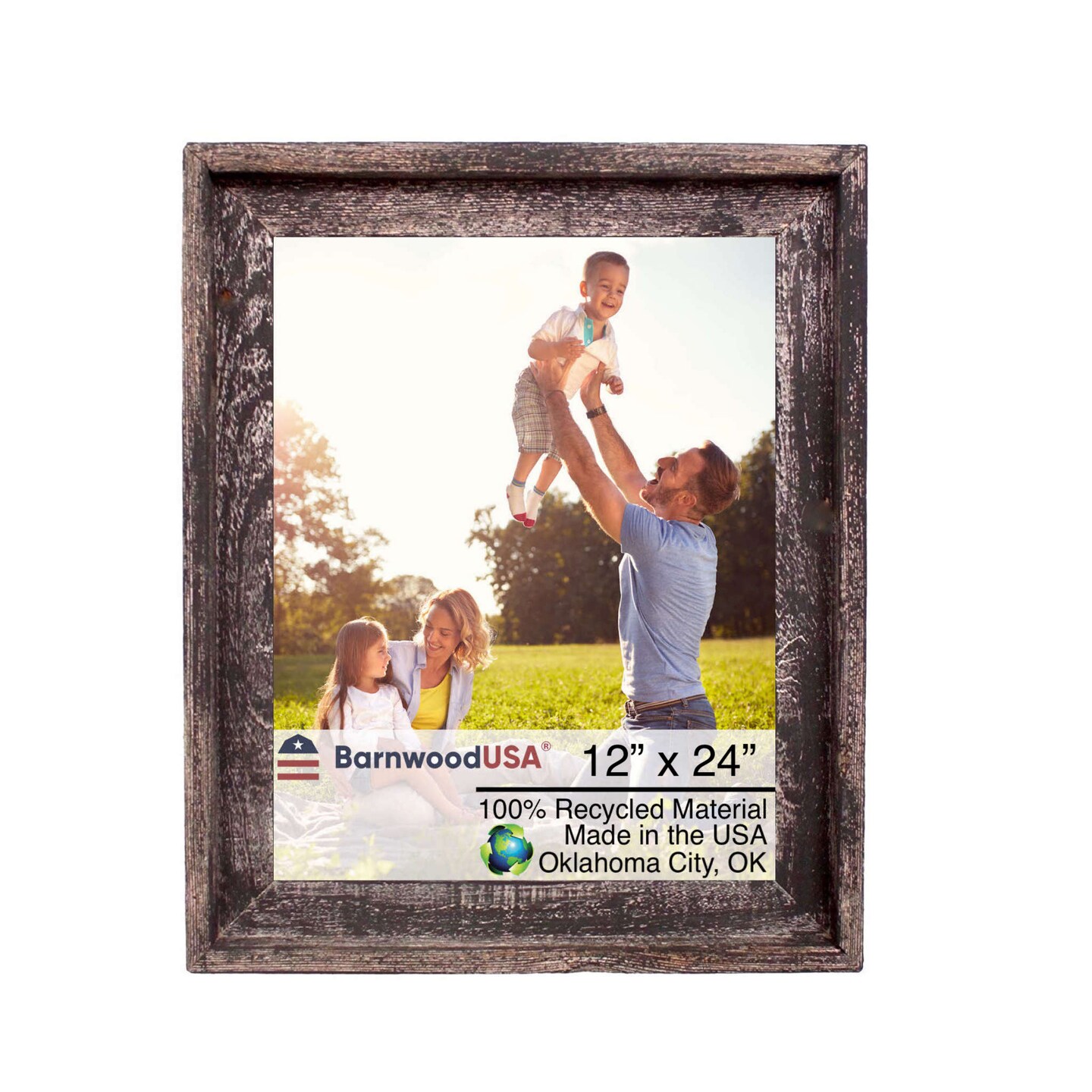 Rustic Farmhouse Signature Series 12 in. x 24 in. Reclaimed Wood Picture Frame