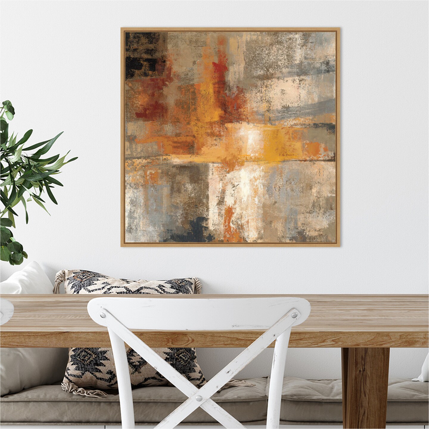 Silver and Amber Crop by Silvia Vassileva Canvas Art Framed