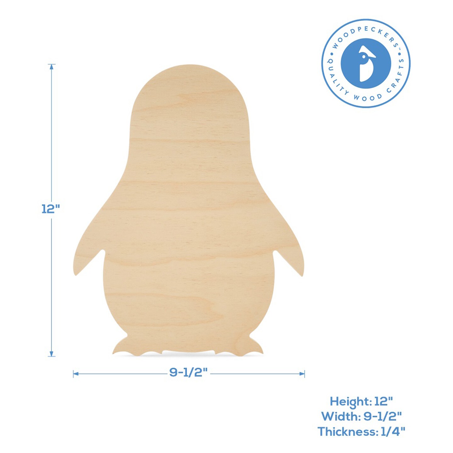 Wooden Penguin Cutout, Multiple Sizes Available, Unfinished for Christmas & Decor| Woodpeckers Crafts