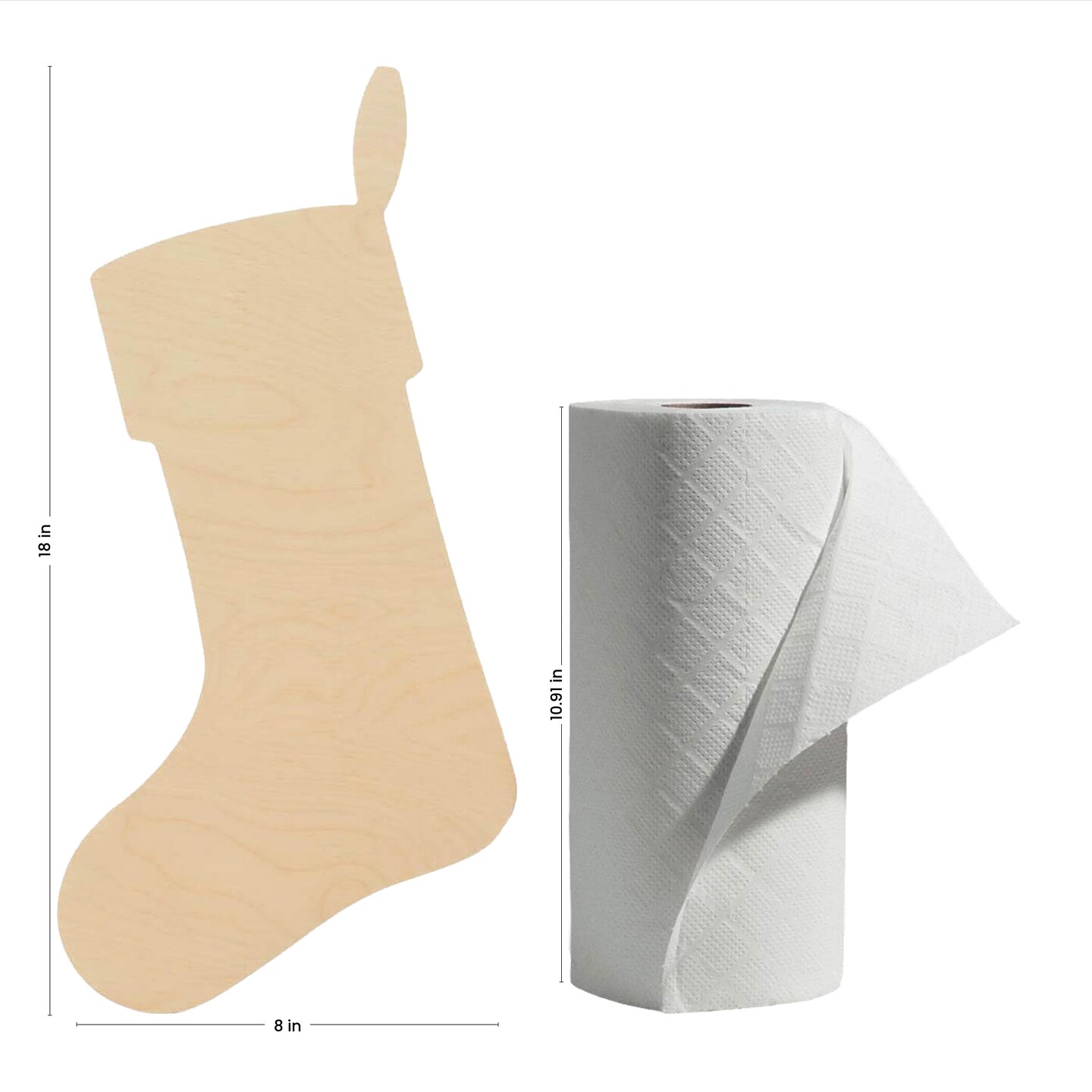 Wood Stocking Cutout Ornament, Multiple Sizes Available, DIY Christmas Tree Decor/Craft | Woodpeckers