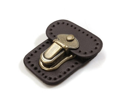 byhands Bag Closure Catch Tuck Lock Clasp, Genuine Leather, 1.96"