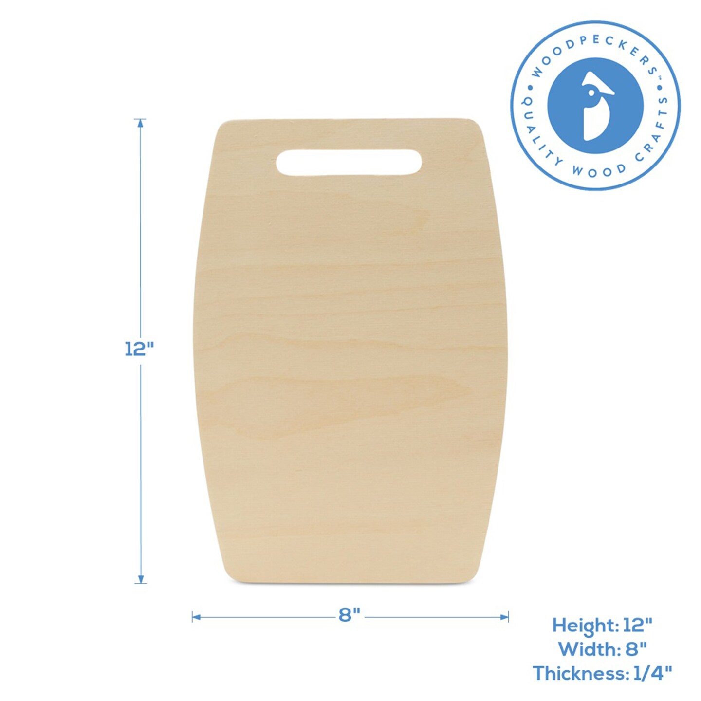 Wooden Cutting Board Shapes, Multiple Sizes Available, with Wide Middle, for Kitchen & Decor | Woodpeckers