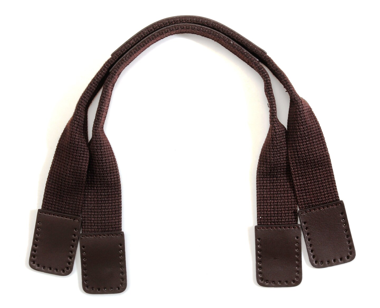 17.7" byhands Webbing Purse Handles, Bag Strap with Genuine Leather Tab (24-4503)