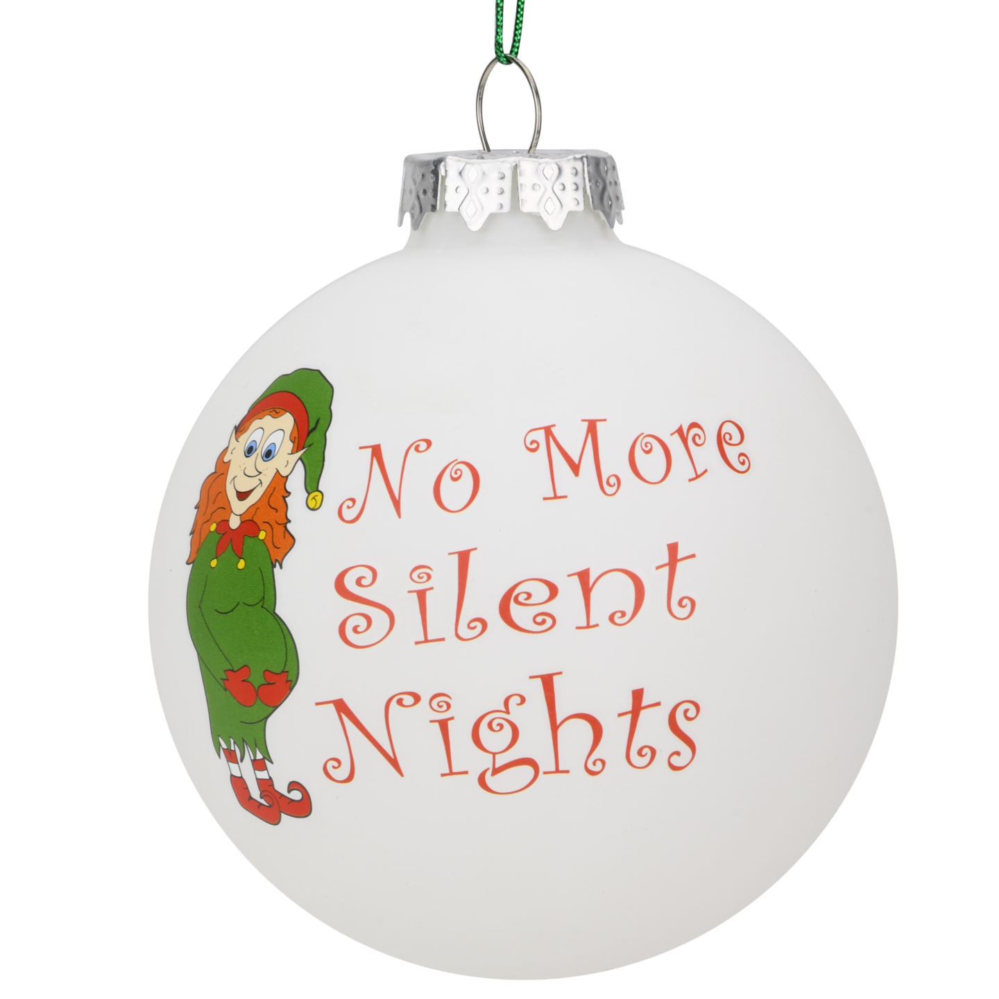 Tree Buddees No More Silent Nights Fun Pregnancy Glass Christmas Ornaments