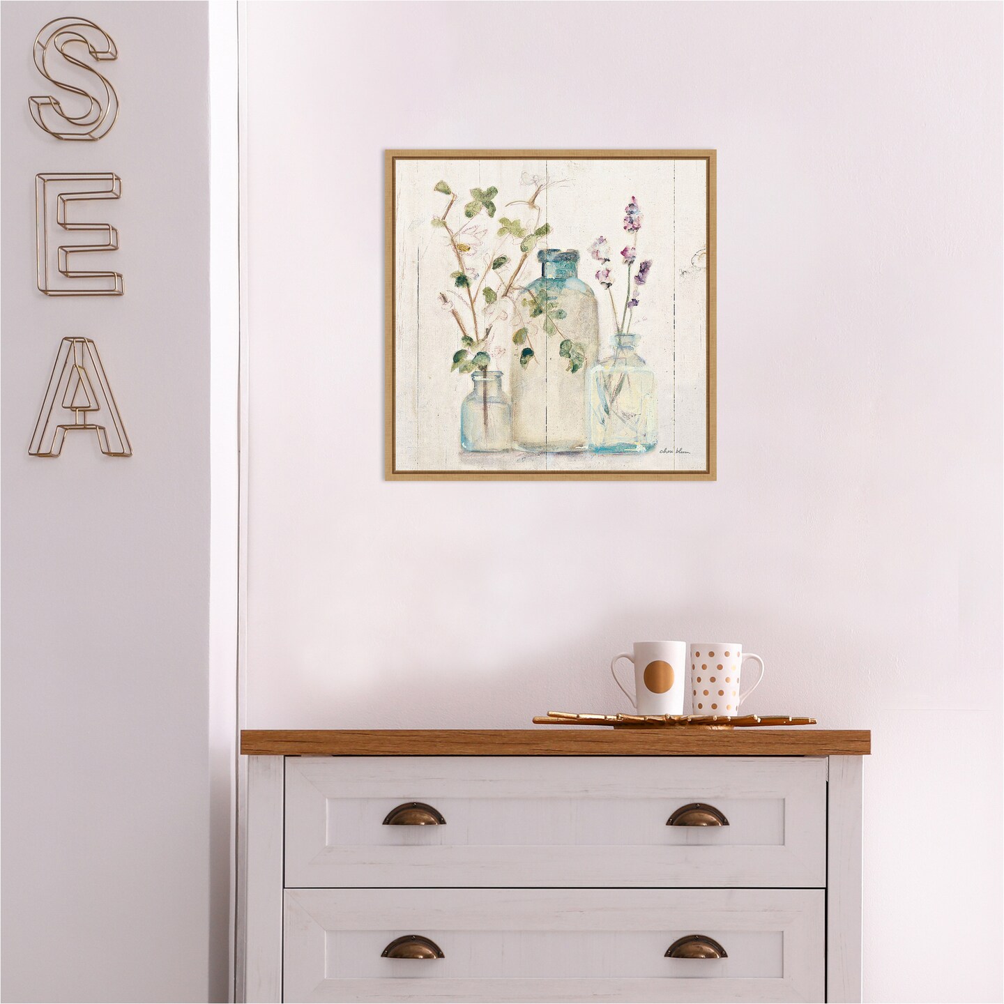 Blossoms on Birch V by Cheri Blum Canvas Wall Art Print Framed