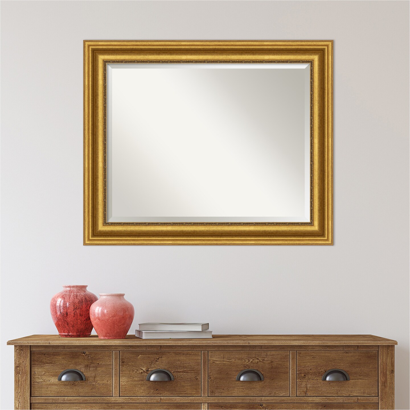 Beveled Bathroom Wall Mirror, Parlor Frame