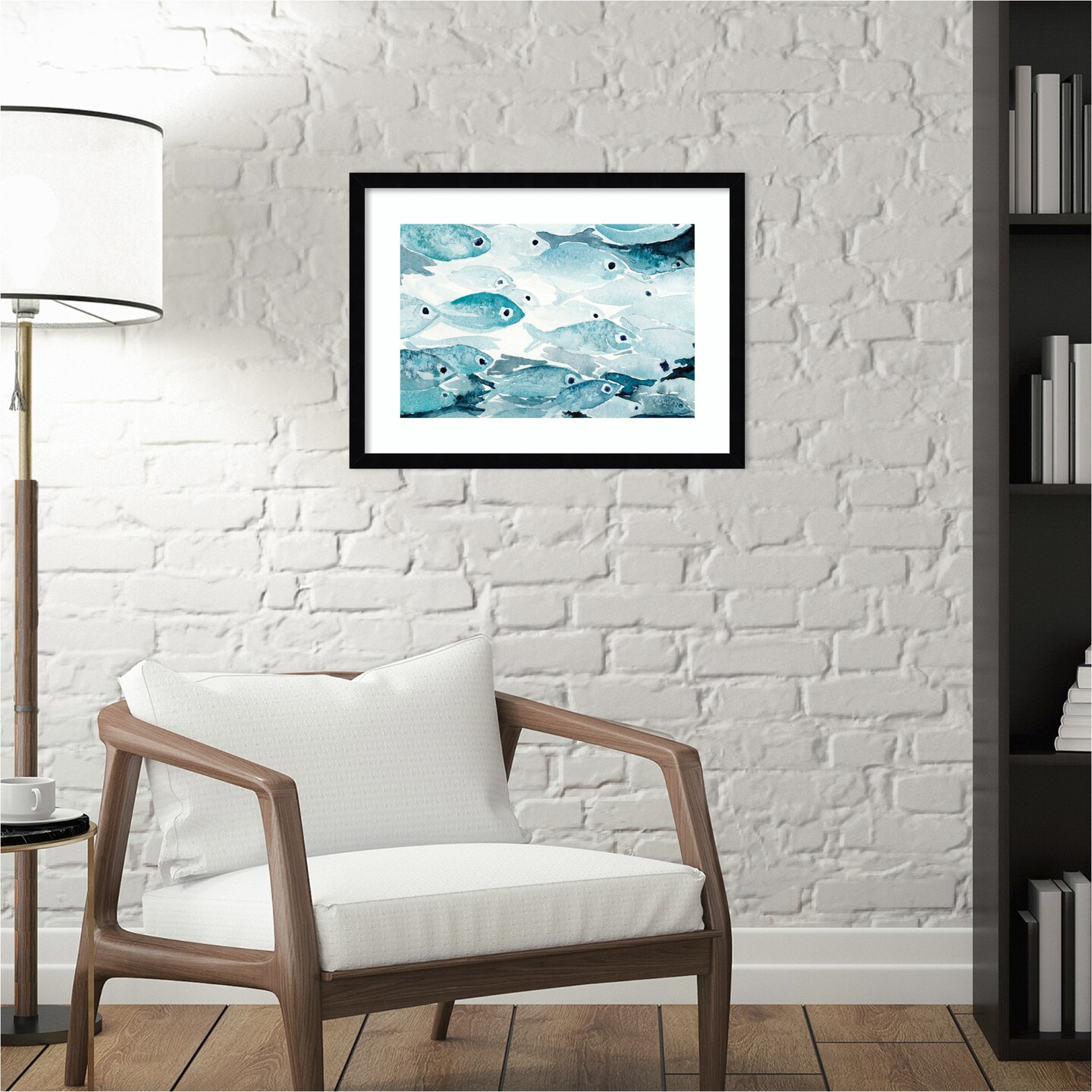Hawaiian fish by Janet Meinke Lau Wood Framed Wall Art Print