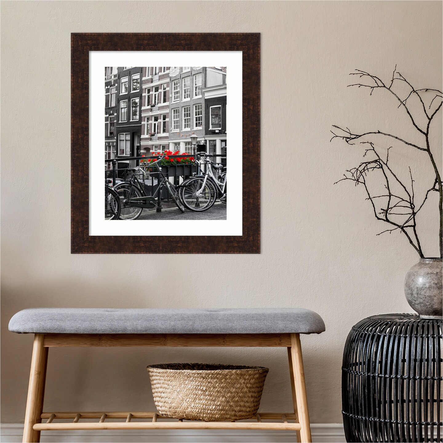 Amanti Art William Mottled Bronze Narrow Picture Frame