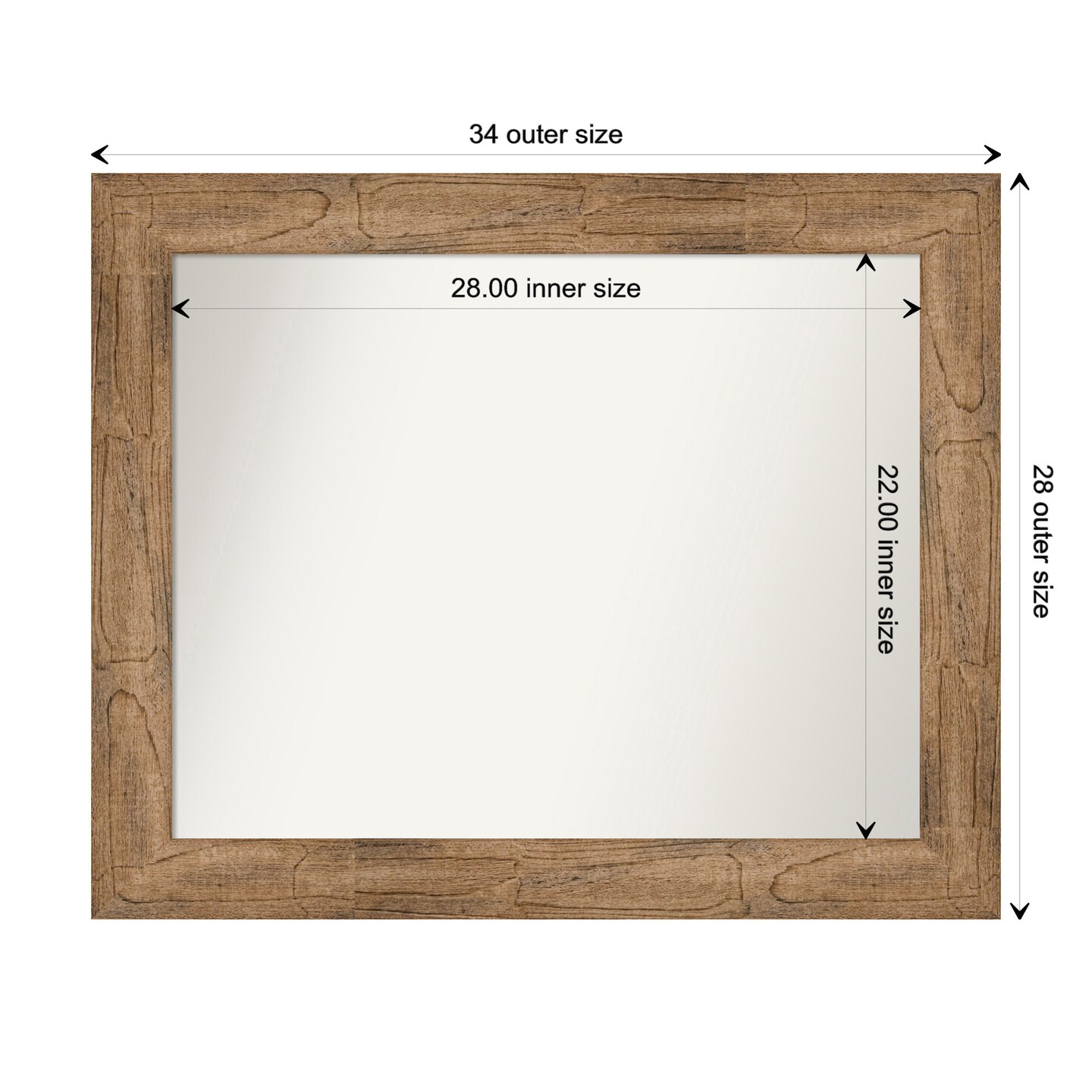 Amanti Art Non-Beveled Wood Wall Mirror, Owl Brown Frame