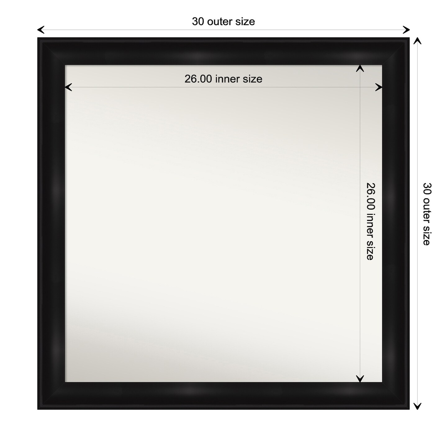 Amanti Art NonBeveled Wall Mirror, Grand Black Narrow Frame Michaels