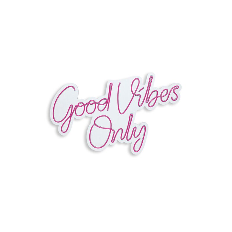 24.4" Novelty Good Vibes Only Led Neon Sign Wall Décor - Pink