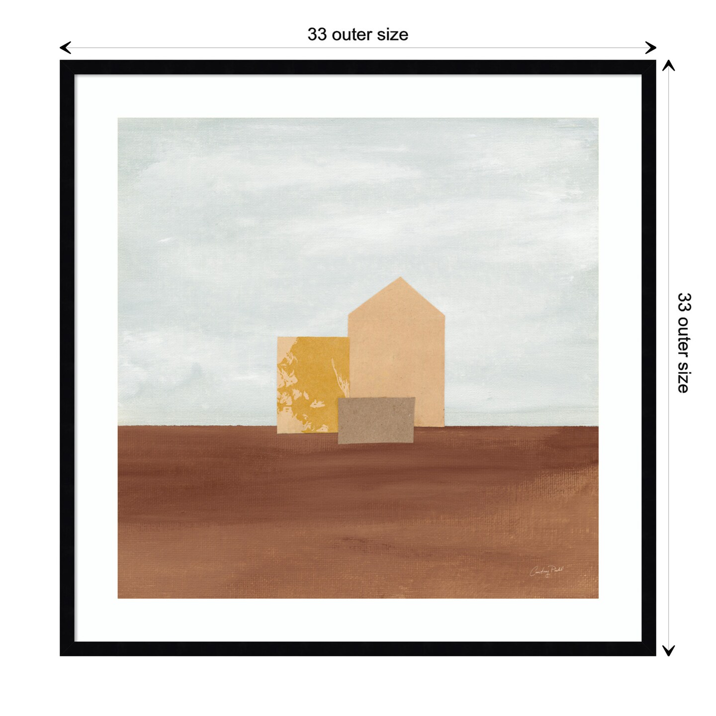 Homey Landscape II by Courtney Prahl Wood Framed Wall Art Print