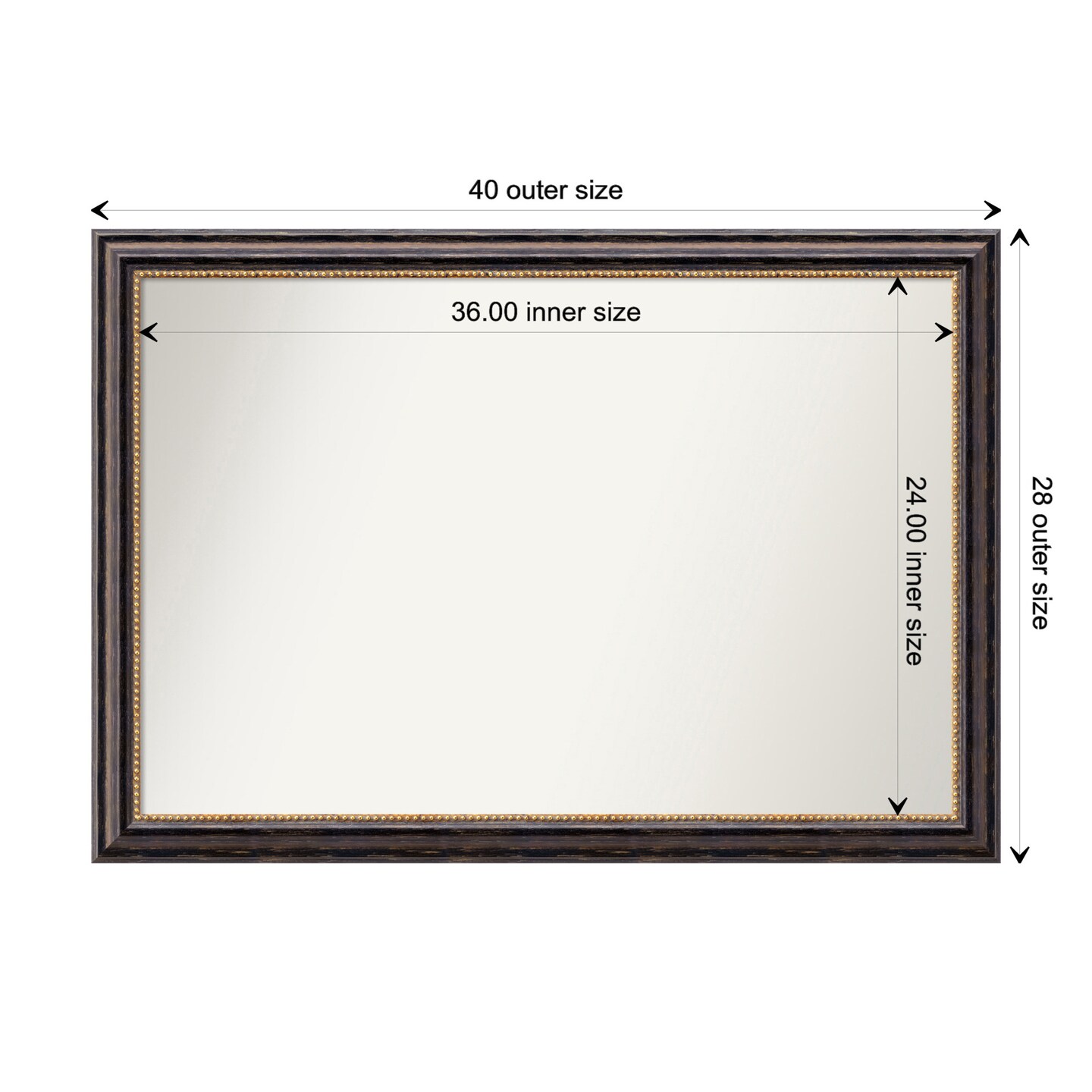 Amanti Art Non-Beveled Wood Wall Mirror, Tuscan Rustic Frame | Mirrors ...