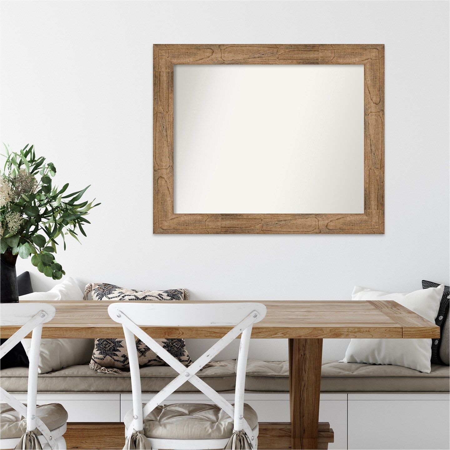 Amanti Art Non-Beveled Wood Wall Mirror, Owl Brown Frame