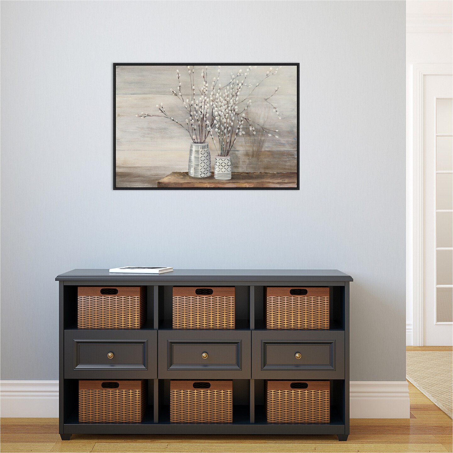 P Willow Still Life with Designs by Julia Purinton Canvas Art Framed