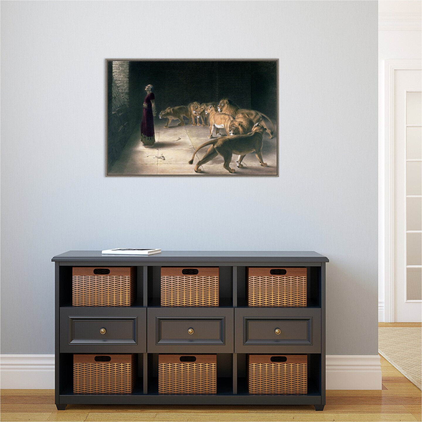 Daniel in the Lions Den 1892 by Briton Riviere Canvas Wall Art Print Framed