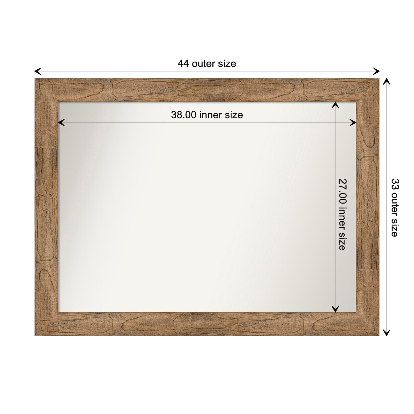 Amanti Art Non-Beveled Wood Wall Mirror, Owl Brown Frame