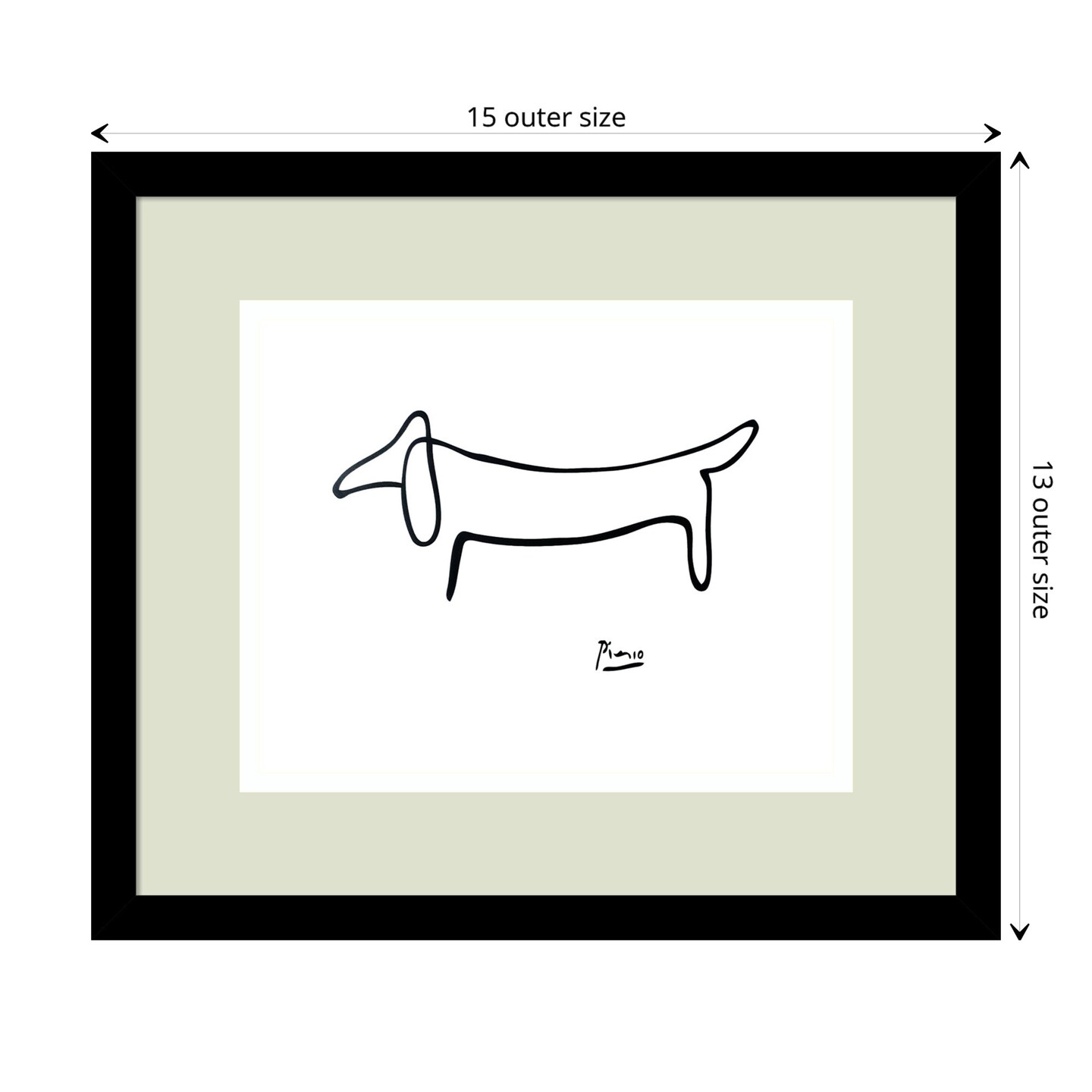 Le Chien (The Dog) by Pablo Picasso Wood Framed Wall Art Print