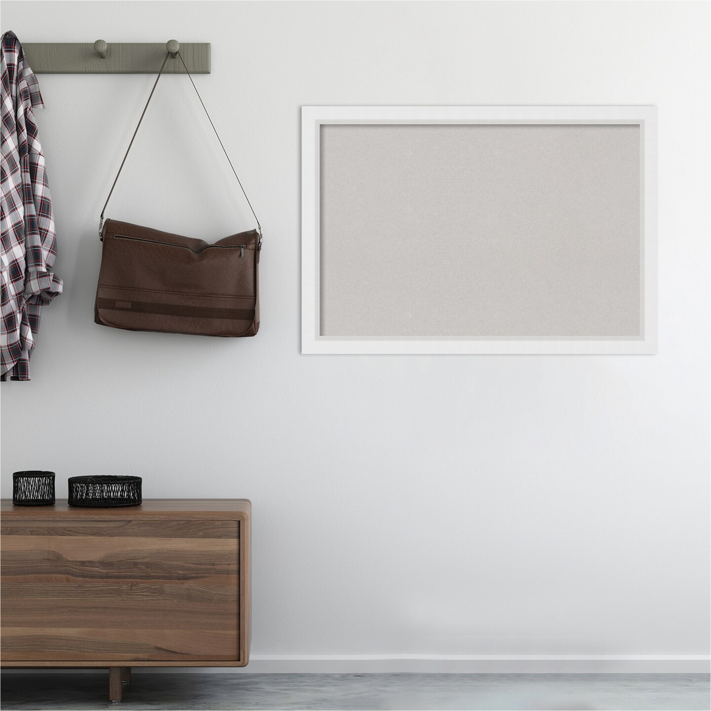 Cork Board, Blanco White Wood Frame - Bulletin Board, Organization Board, Pin Board