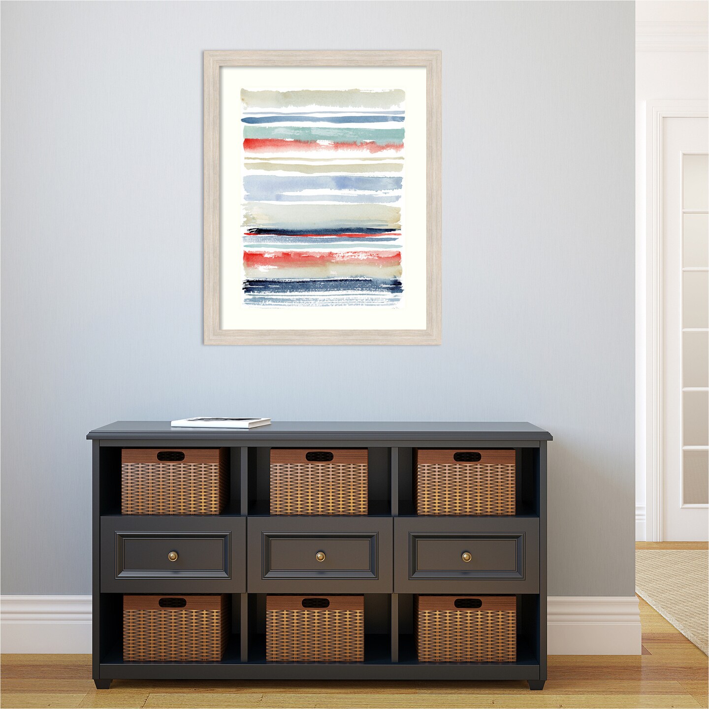 Nautical Stripes by Katrina Pete Wood Framed Wall Art Print