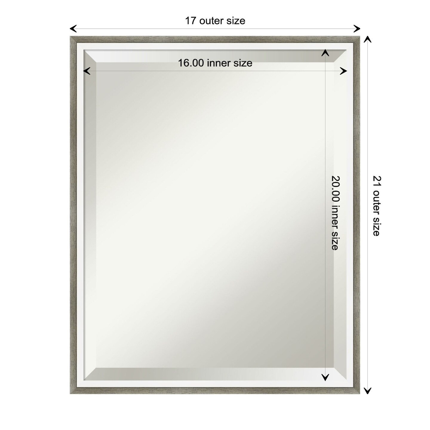 Beveled Wood Bathroom Wall Mirror, Lucie Frame