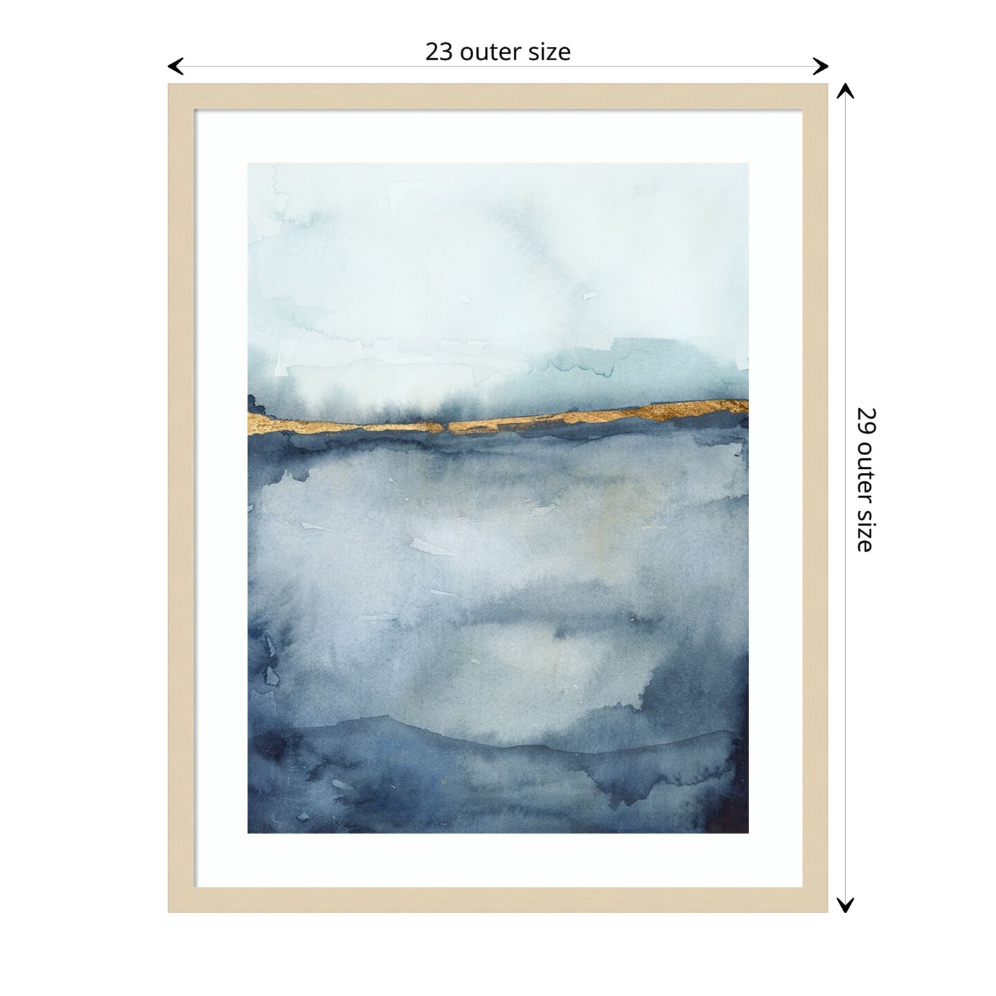 Coastal Horizon II by Victoria Borges Wood Framed Wall Art Print