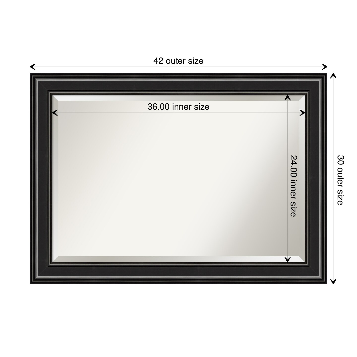 Beveled Bathroom Wall Mirror, Ridge Frame