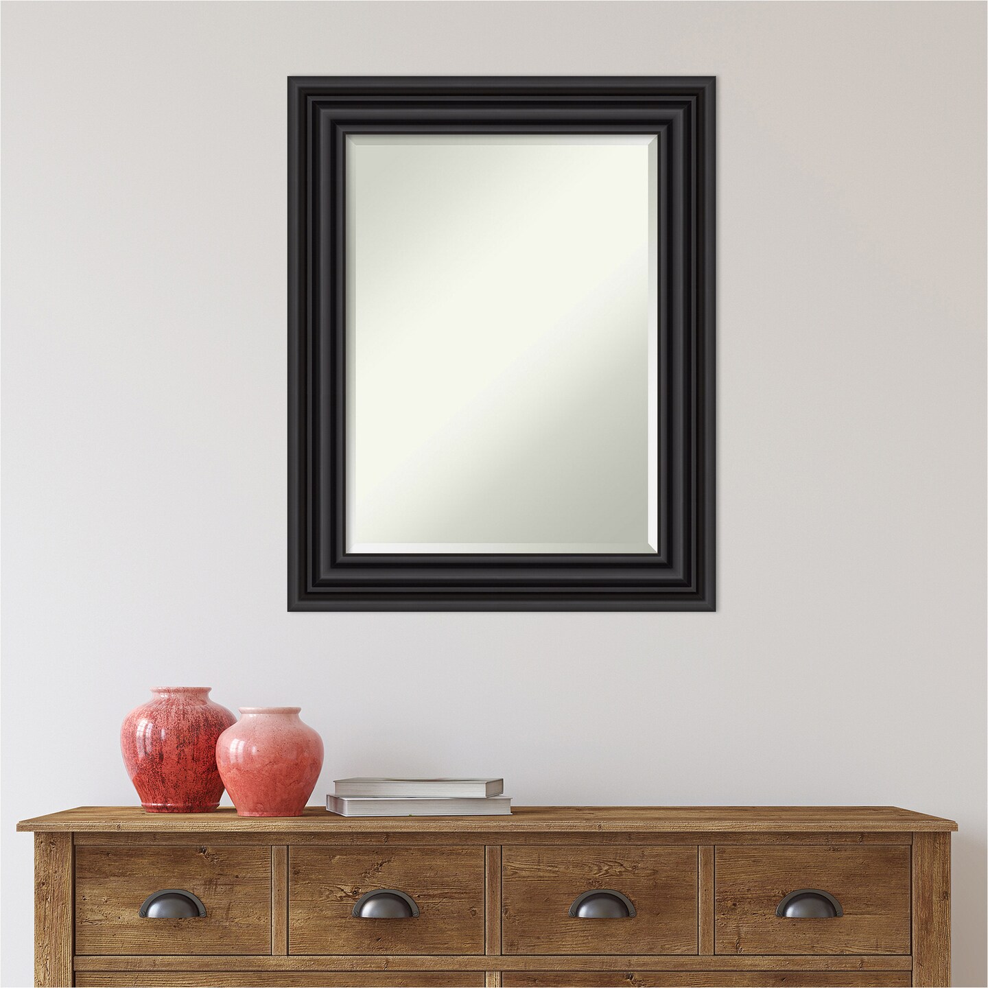 Beveled Bathroom Wall Mirror, Colonial Frame