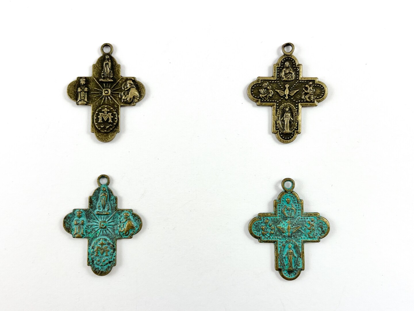 23x30mm Pewter Religious Cross Pendants Bulk Order in Antique Gold, Silver, Gunmetal, Brass and Patina 4pcs
