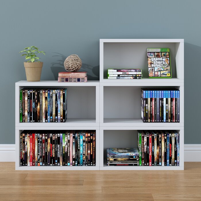 Way Basics Eco zBoard Stackable DVD Storage Rack, White