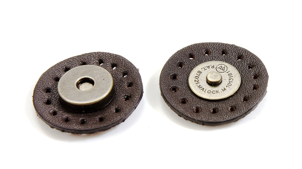 byhands Magnetic Snap Closure, Genuine Leather for Purse Making Supply (16-0201)