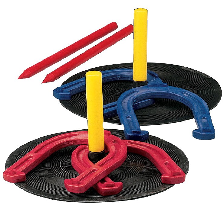 Champion Indoor/Outdoor Horseshoe Game, Set of 4 Plastic Horseshoes, 2