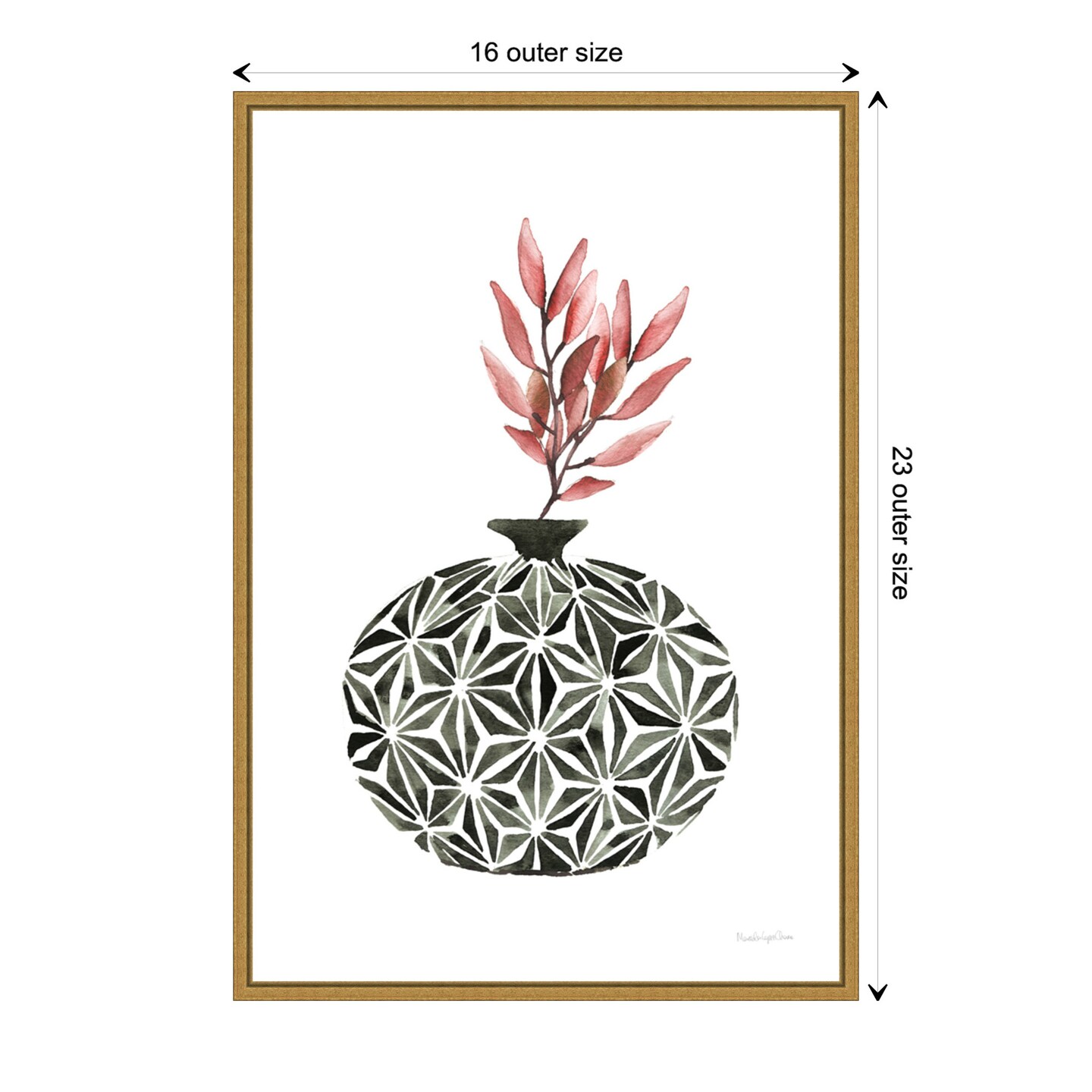 Geometric Vases IV by Mercedes Lopez Charro Canvas Wall Art Print Framed