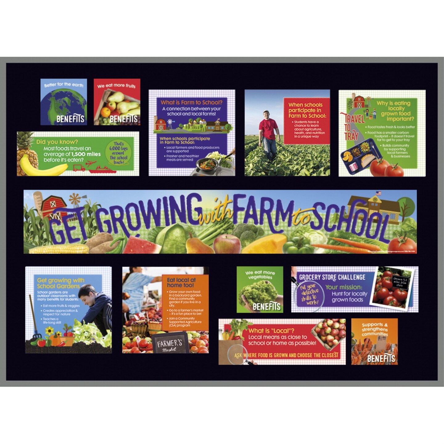 Learning ZoneXpress Get Growing with Farm to School Bulletin Board Kit