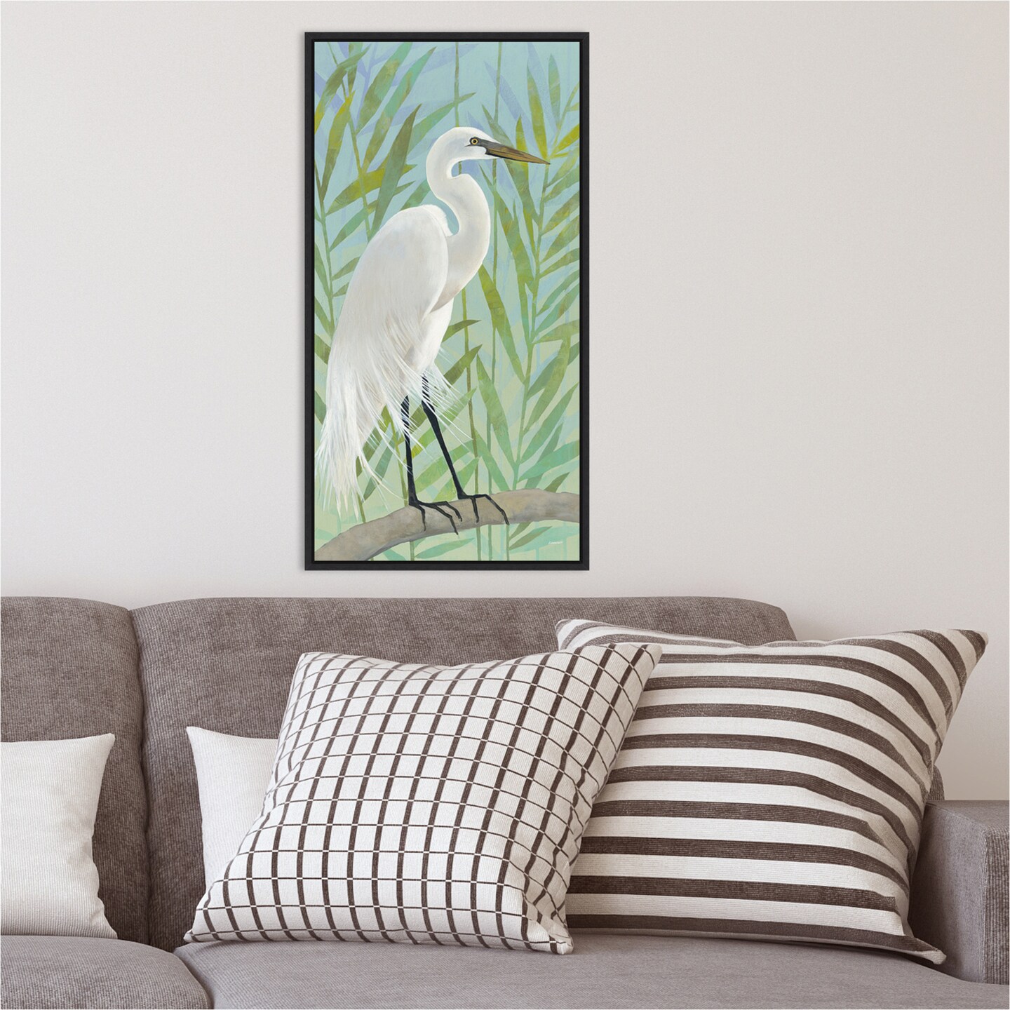 Egret by the Shore I by Kathrine Lovell Canvas Wall Art Print Framed