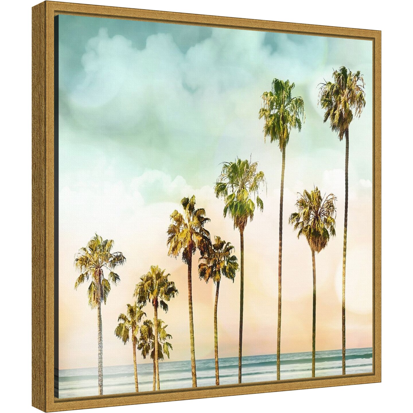 Beach Palms I by Devon Davis Canvas Wall Art Print Framed